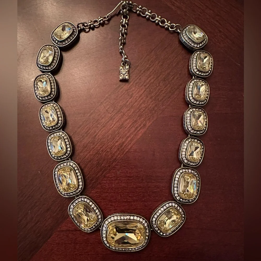 Beyond Gorgeous HEIDI DAUS Vintage Necklace  Citron Crystal 16-20